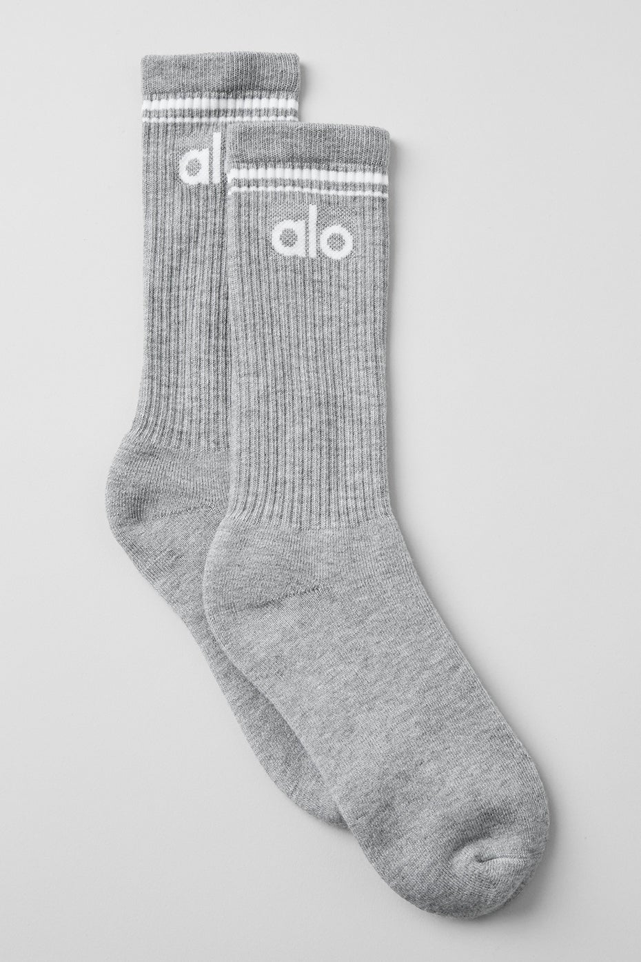 Chaussette rétro unisexe - Gris chiné/blanc