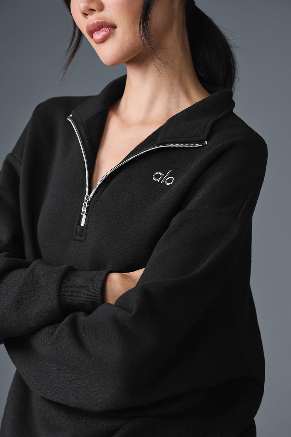Pull Zippé en Laine ALO-Femme