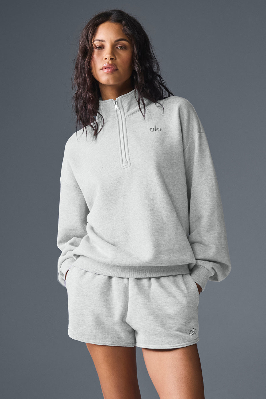 Pull Zippé en Laine ALO-Femme