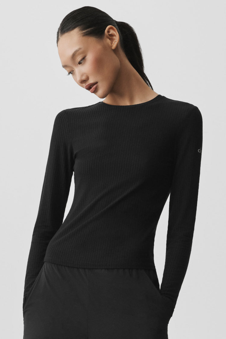 Chemise côtelée à manches longues