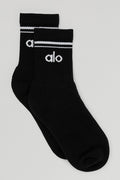 Chaussette rétro mi-mollet  - Unisexe - Noir/Blanc
