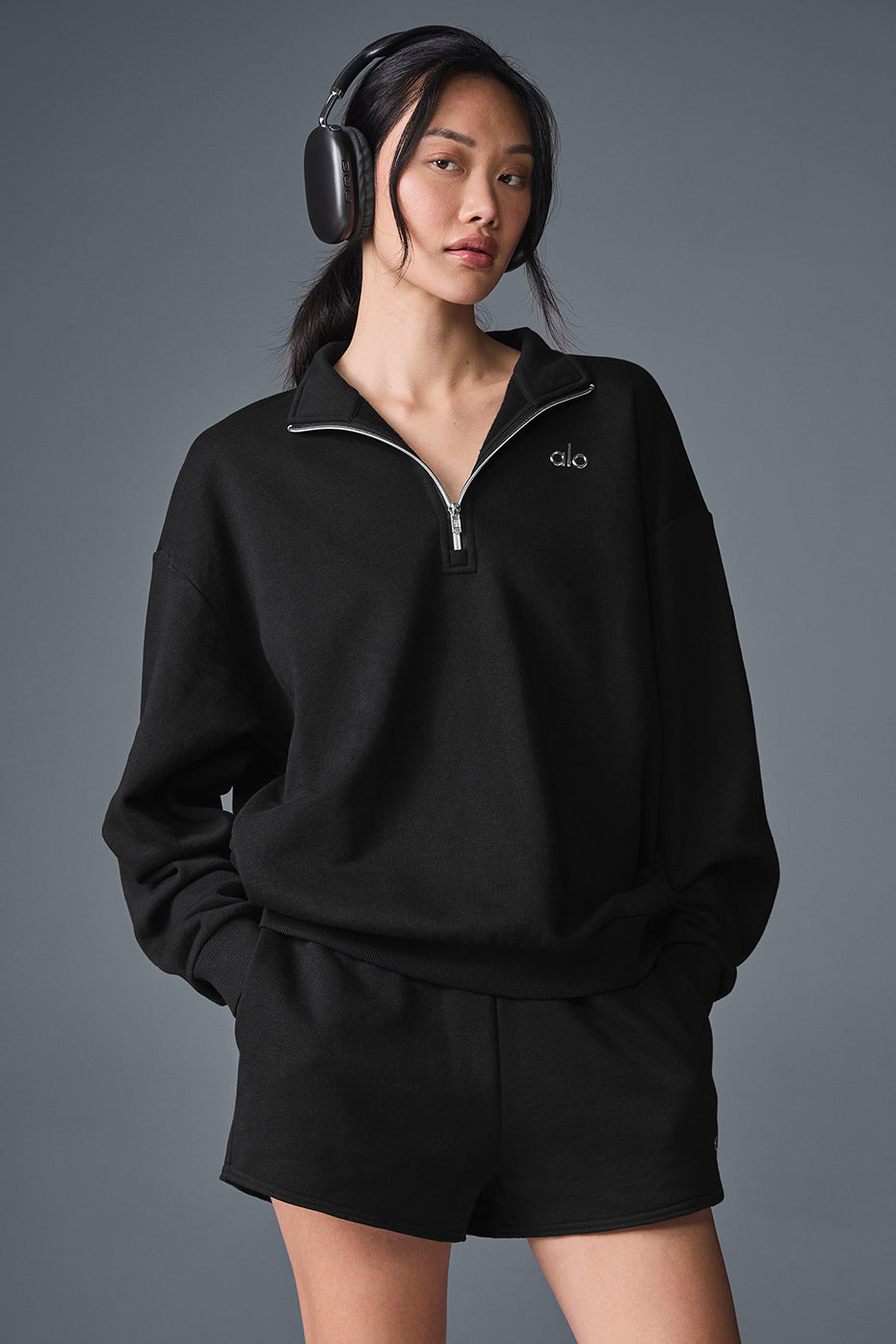 Pull Zippé en Laine ALO-Femme