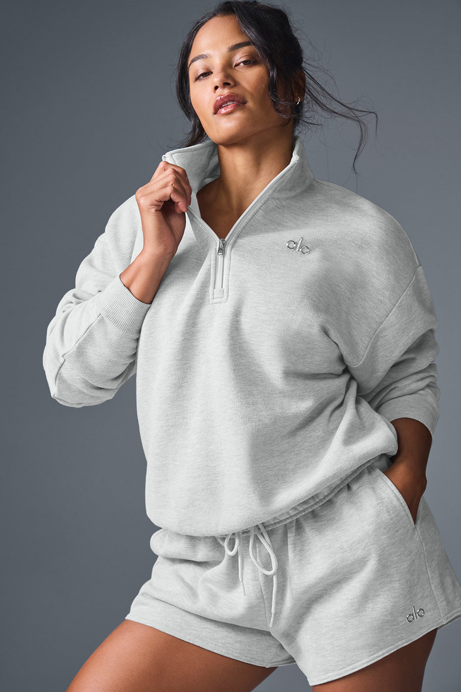 Pull Zippé en Laine ALO-Femme