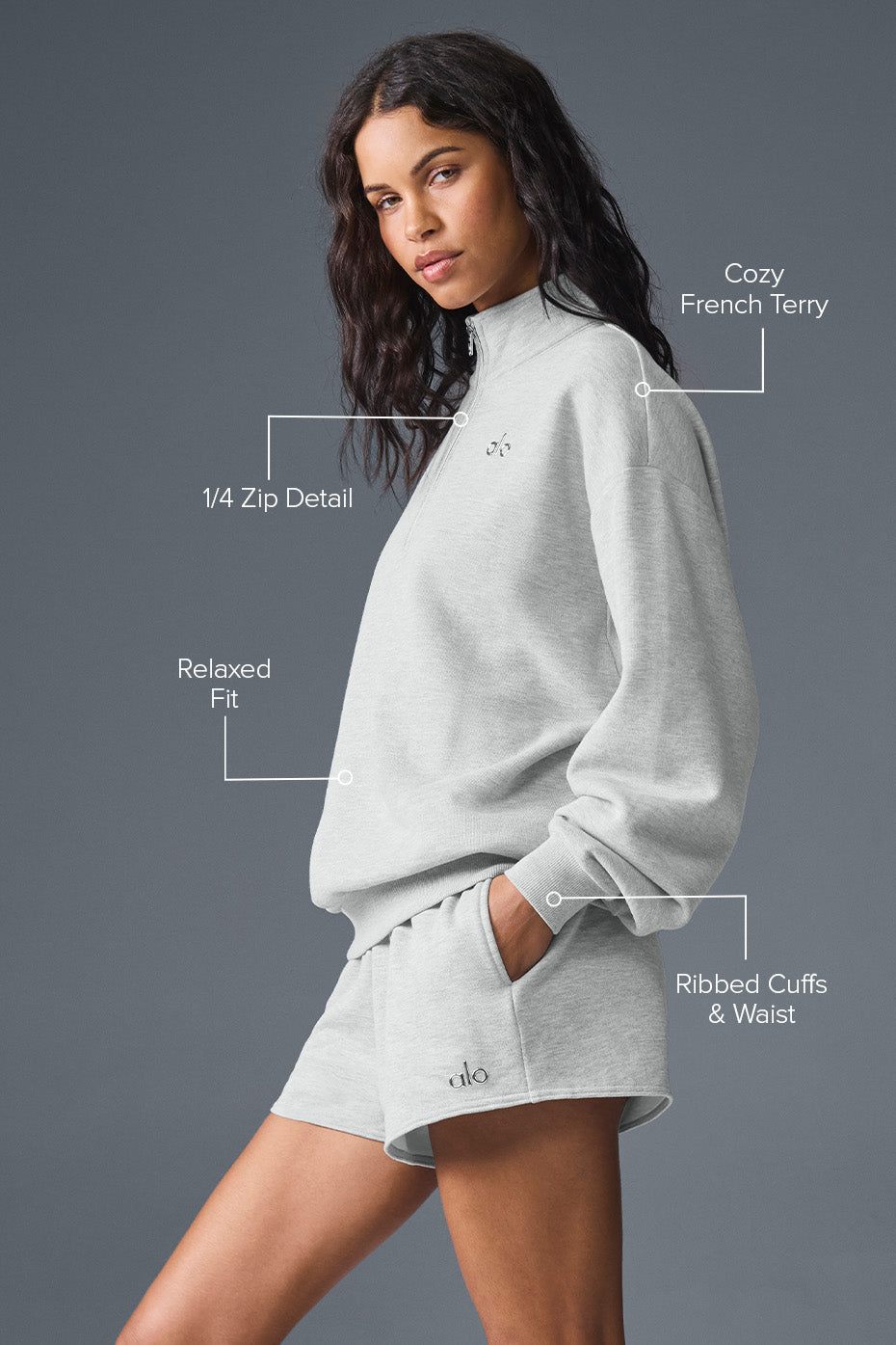 Pull Zippé en Laine ALO-Femme