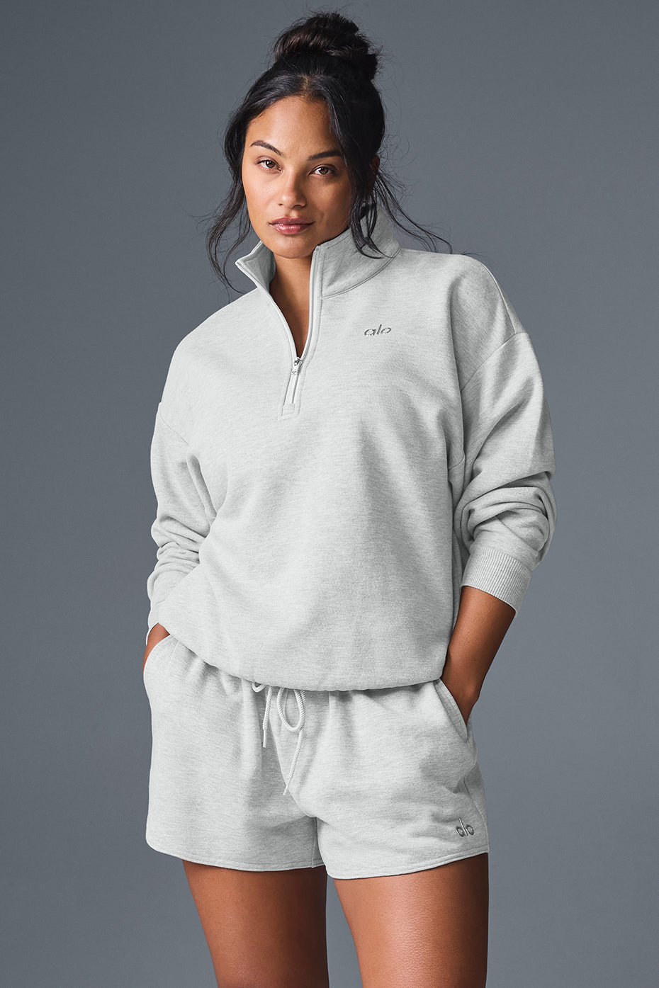 Pull Zippé en Laine ALO-Femme