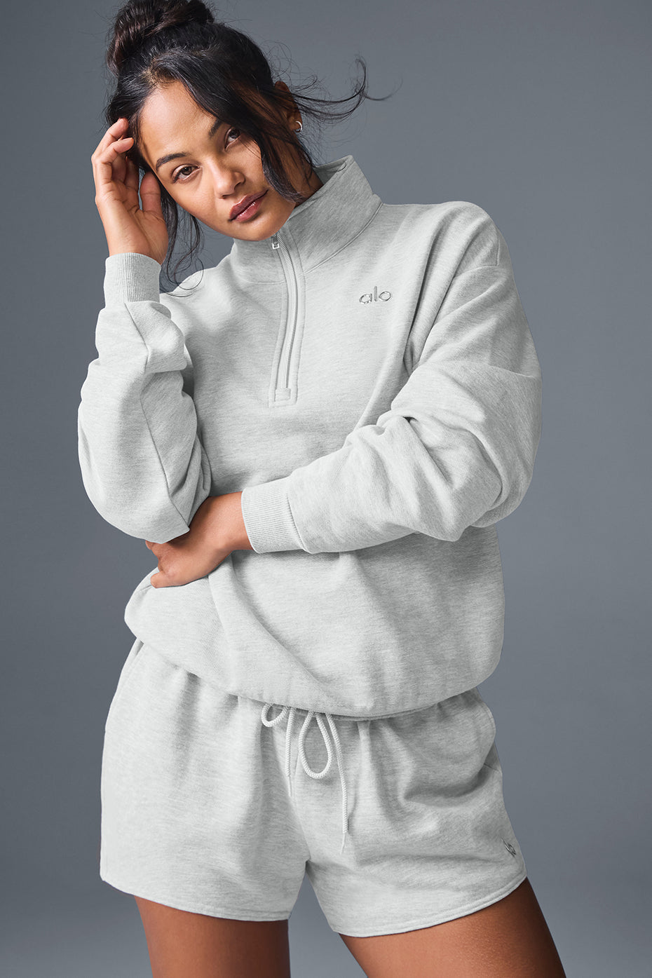 Pull Zippé en Laine ALO-Femme